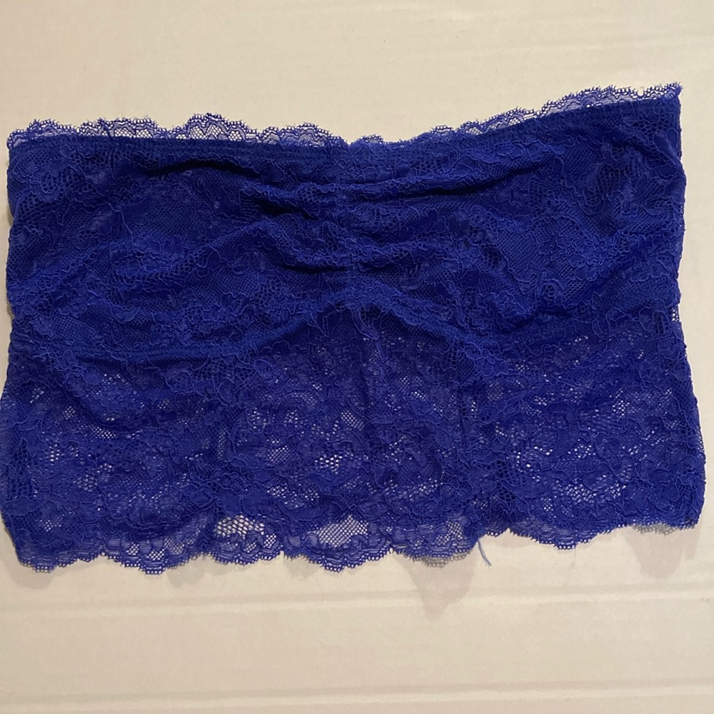 American Eagle bralette size small strapless blue lace